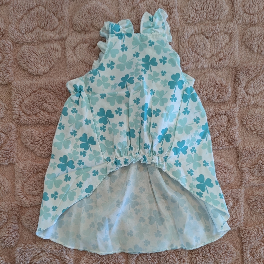 2/$10 🐾 New Size Large Charming Clover Print Dog Dress with Bow 🐾 - Picture 2 of 9